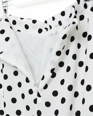 Polka Dot Frill Midi Skirt