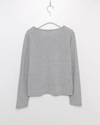 Brushed Cotton Loose Long-Sleeve T-Shirt