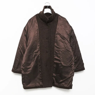 High-neck collar half coat