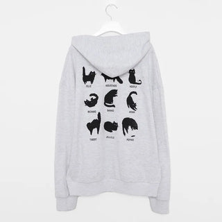 Cat back print hooded sweatshirt