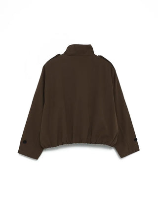 High-neck half trench jacket