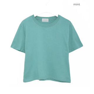 Basic cropped short-sleeved T-shirt