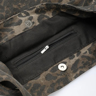 Leopard wash shoulder bag