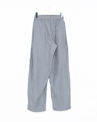 Striped pleated elastic waist pants