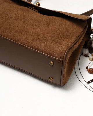 Suede gold buckle bag