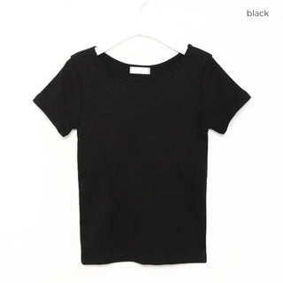 Basic slim plain short-sleeved T-shirt