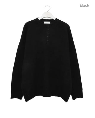 Henley neck oversized knit