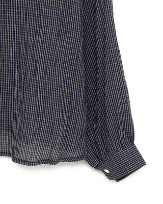 Checked hooded shirt