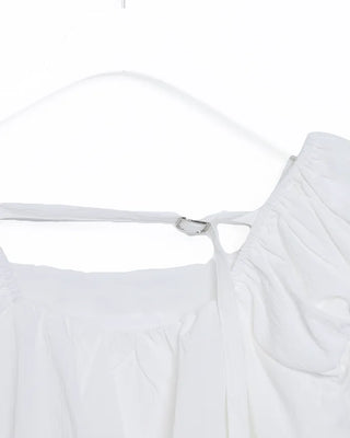 Shoulder puff shirring blouse