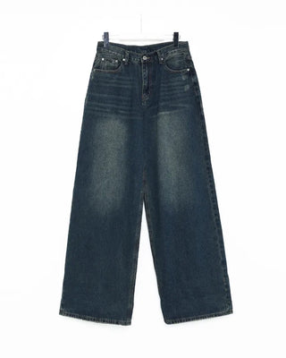 (Unisex) One-flap hip pocket wide jeans