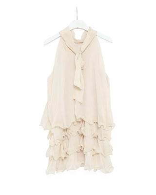 Frilled tiered halter neck blouse & shorts set