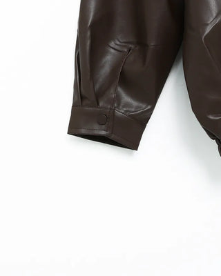 Loose-fit leather jacket