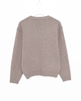 (Unisex) Heart Lettering Round Neck Knit