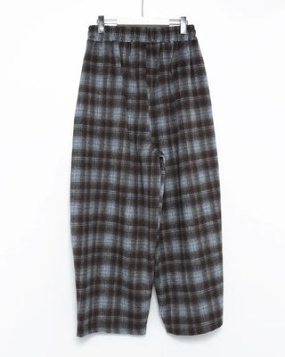 Checked wide-leg pants with string waistband
