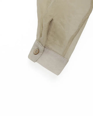 See-through balloon button blouse