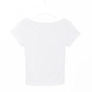 2-button round short-sleeved T-shirt