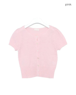 Half-sleeve knit cardigan