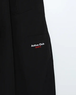 Embroidered Logo Wide Nylon Pants