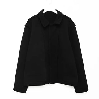 Minimalist wool collar jacket