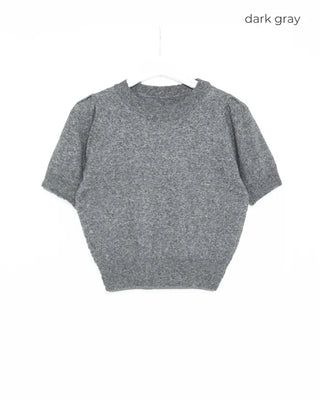 Puff Basic Round Neck Short Sleeve Knit