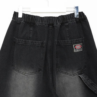 (Unisex) Washed Banded Denim Pants