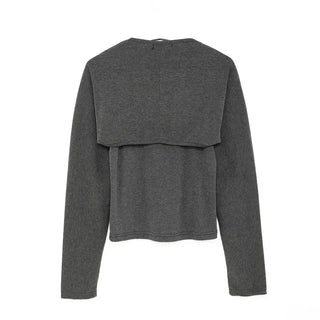 Button-up sleeveless bolero set