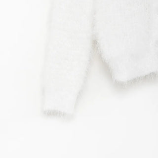 Fur knit cardigan