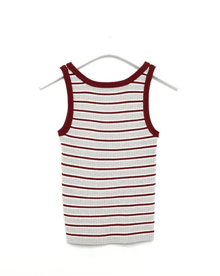 Bordered color sleeveless