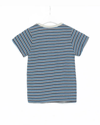 Multi-striped short-sleeved T-shirt