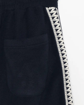 (Unisex) Wave Crochet Line Fleece Pants