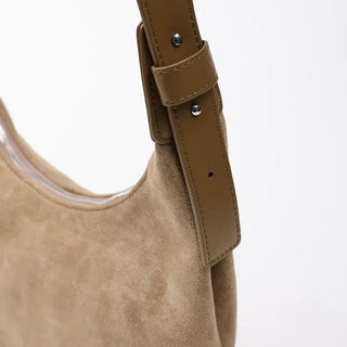 Suede Round Shoulder Bag