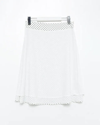 Satin polka dot midi skirt