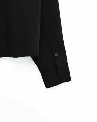 Fly-front cropped shirt