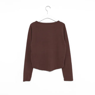 Round hem Henley neck T-shirt
