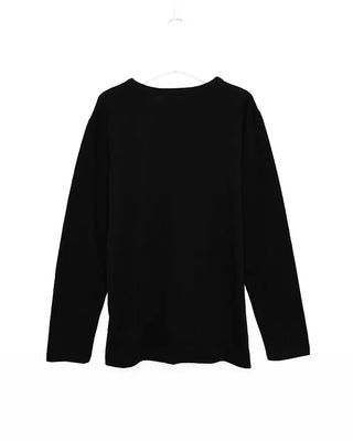 Button-down Henley neck long-sleeved T-shirt