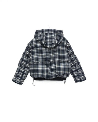 Checked Hooded Down Jacket