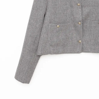 Collarless jacket