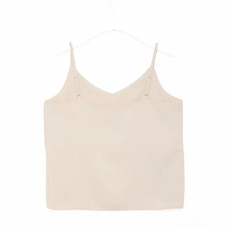 V-neck satin sleeveless top