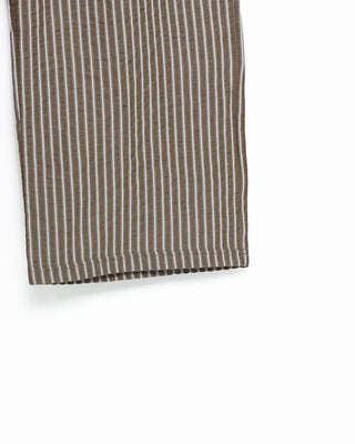 Color striped elastic waist pants