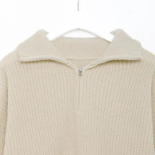 Half-zip knit top