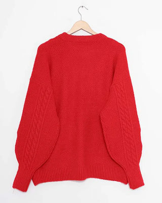 Oversized Cable Knit Long Sweater