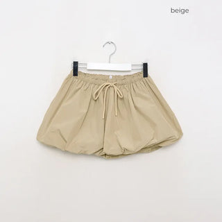 Waist draw balloon mini skirt