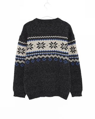 (Unisex) Snowflake Round Neck Knit