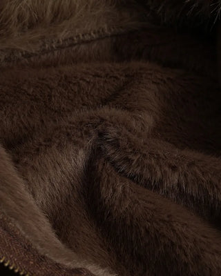 Layered Fur Mouton Jacket