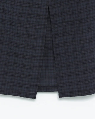 Soccer check back slit long skirt