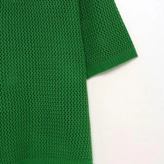 Perforated color knit
