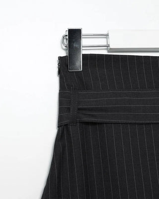 Striped midi skirt
