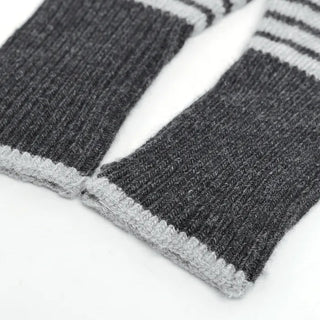 Striped long gloves