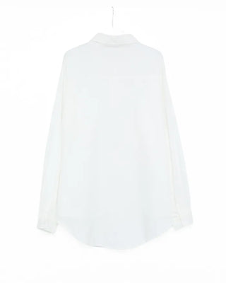 Patch bust pocket round hem shirt
