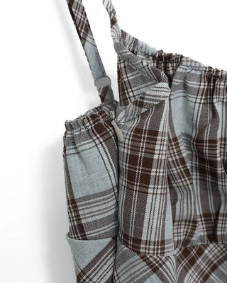Checked layered camisole dress